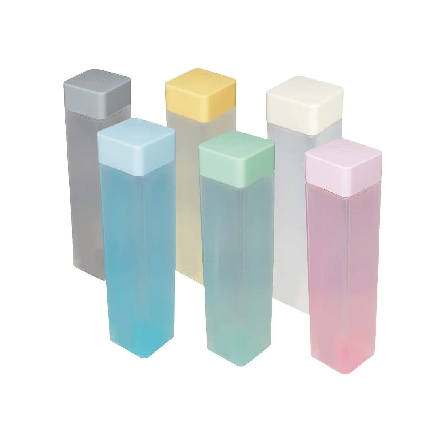 Square Water Bottle Gift Set (6 pieces) (Multicolour)