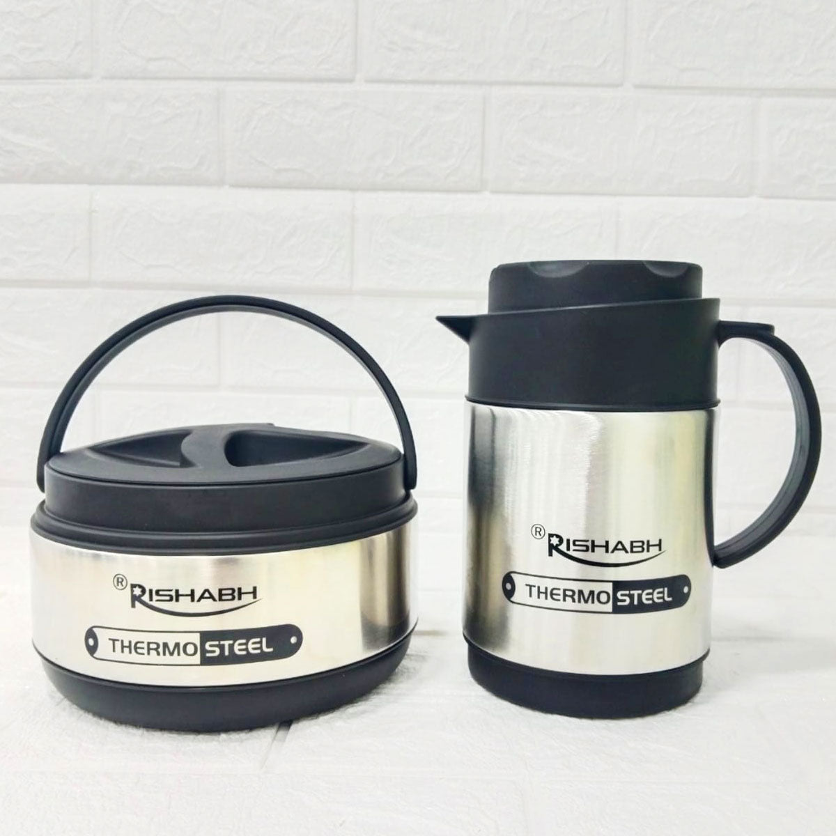 Rishabh Classic Milor Thermo Steel casserole & Jug Gift Set - 2 pcs