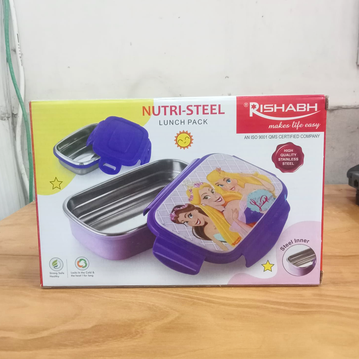 Rishabh Big Nutri-Steel Multi-Design Cartoon Printed Tiffin Box with Inner Container & Steel Spoon