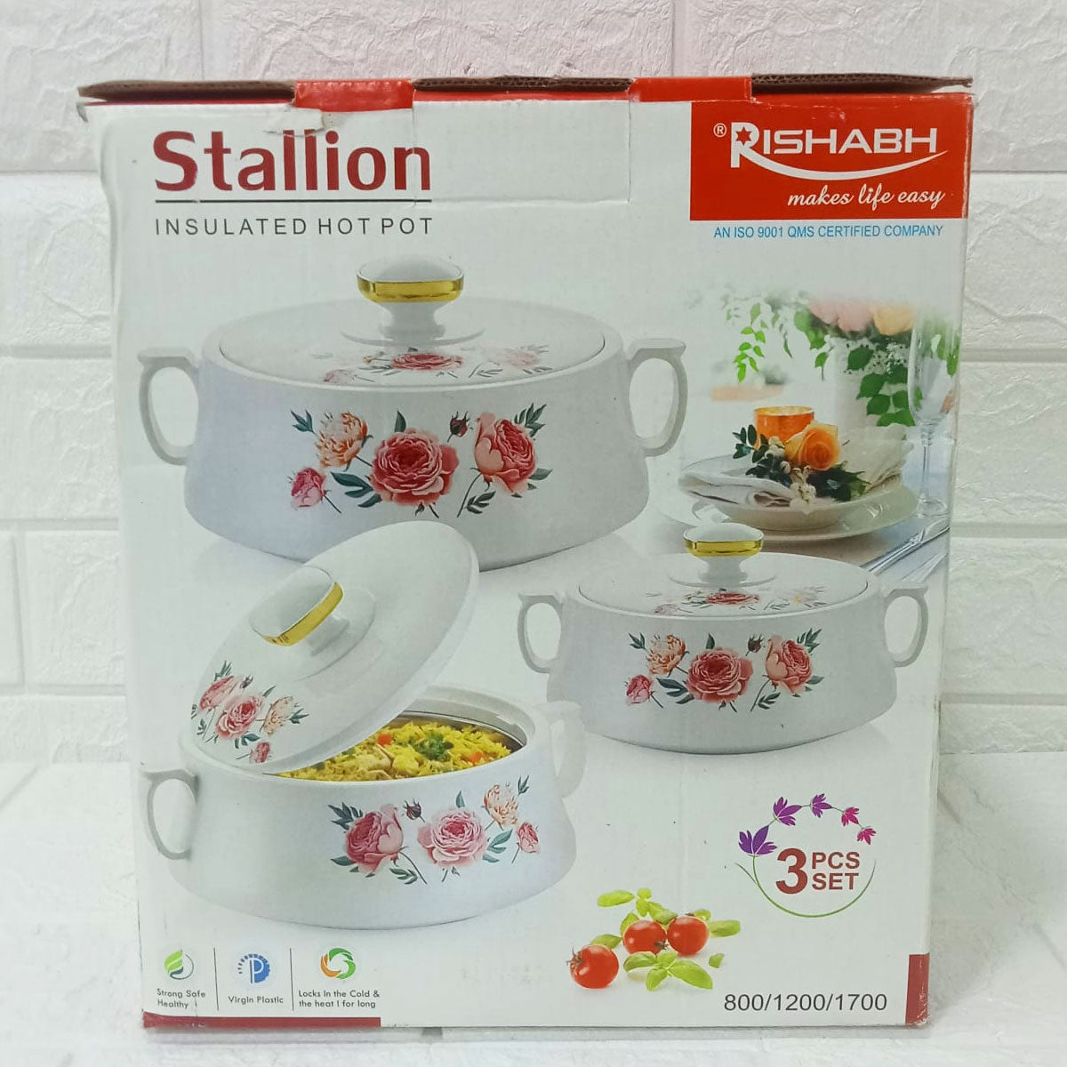 Rishabh Stallion 3-Piece Insulated Hot Pot Casserole Set