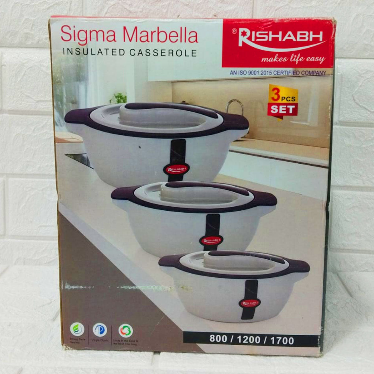 Rishabh Sigma Marbella Insulated Casserole Set – 3 Pcs