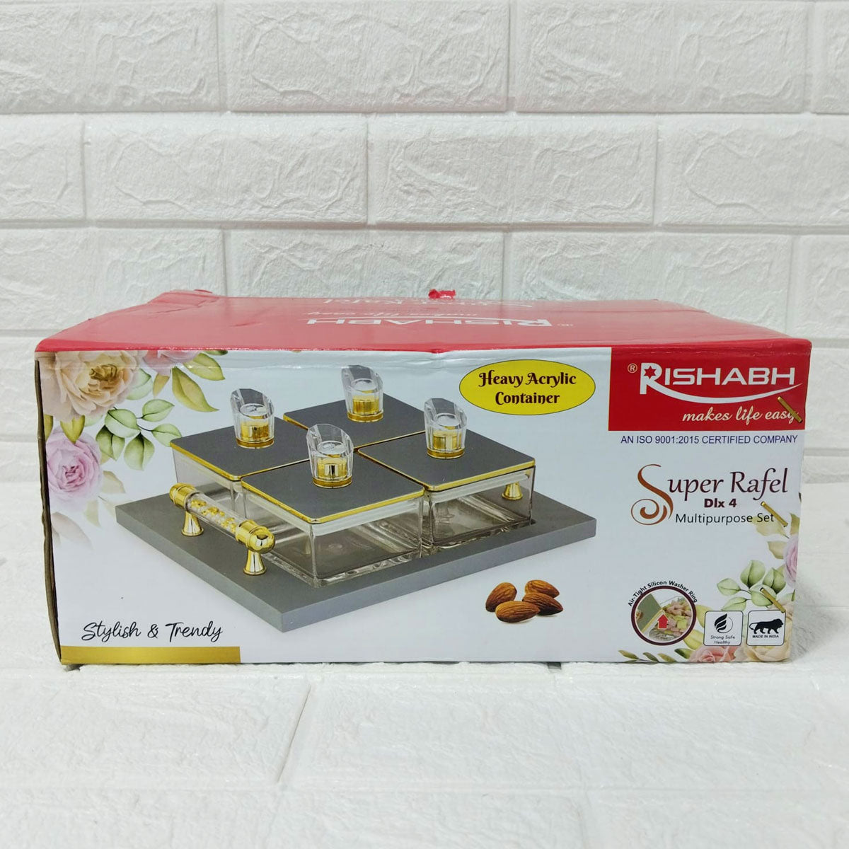 Rishabh Super Rafel Deluxe 4 Multipurpose Container Set with Tray