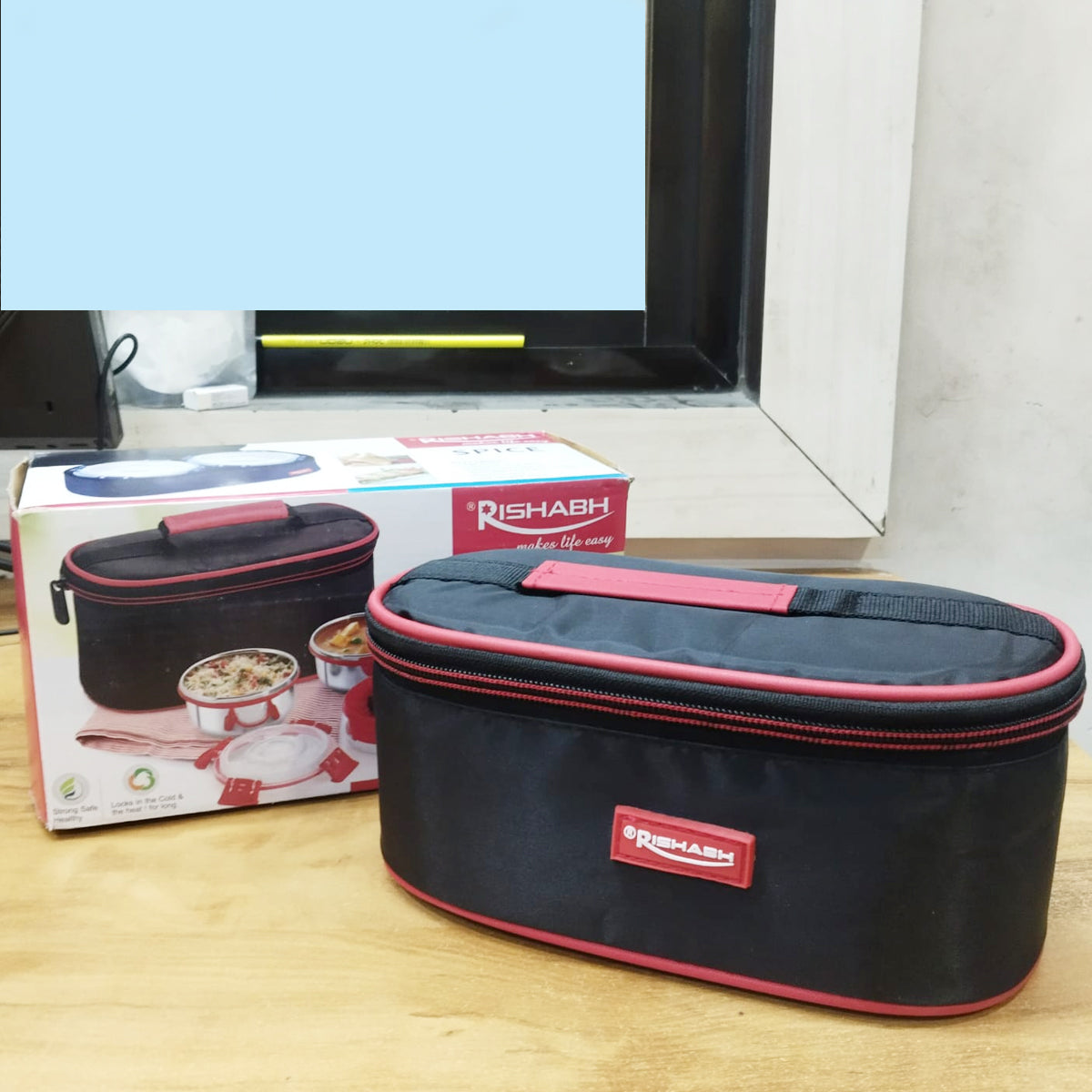 Rishabh Spice Lunchbox With 1 Box ,2 container and Jacket