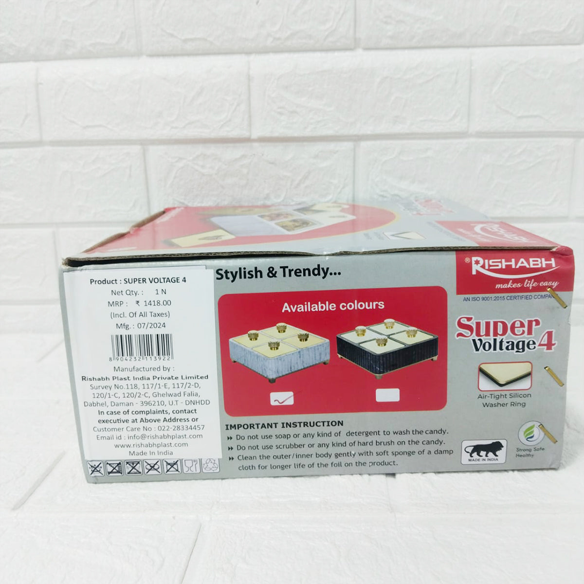 Rishabh Super Voltage 4 Multipurpose Container Set – Stylish & Trendy Airtight Square Storage