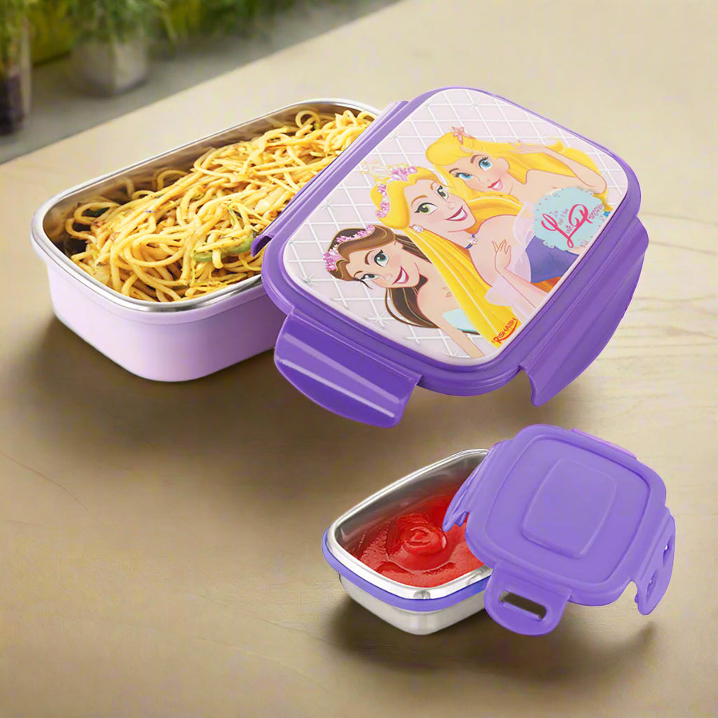 Rishabh Big Nutri-Steel Multi-Design Cartoon Printed Tiffin Box with Inner Container & Steel Spoon