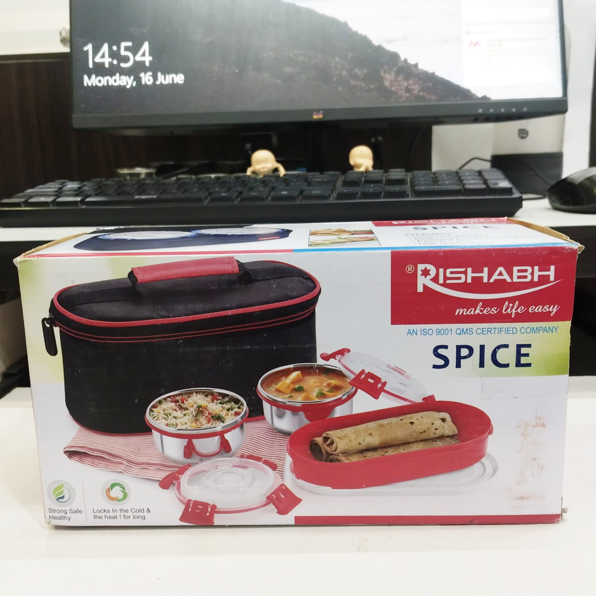Rishabh Spice Lunchbox With 1 Box ,2 container and Jacket
