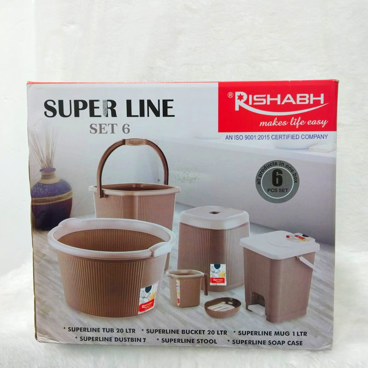 Rishabh Super Line 6-Piece Multipurpose Bathroom Set