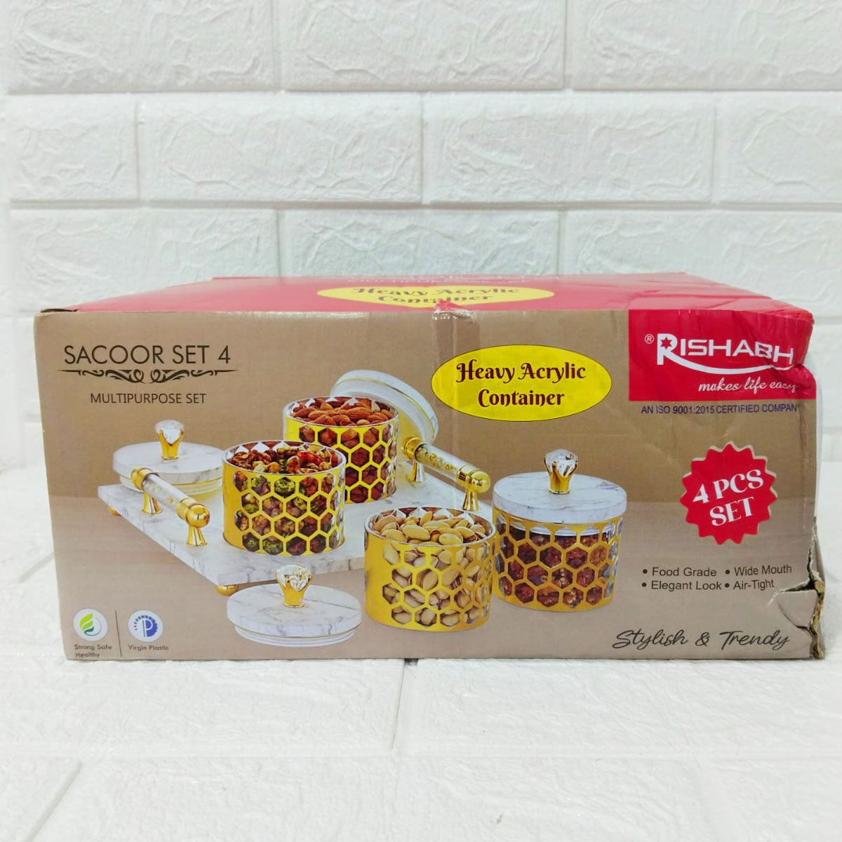 Rishabh Sacoor Set 4 Multipurpose Set | 4 Premium Containers with Serving Tray