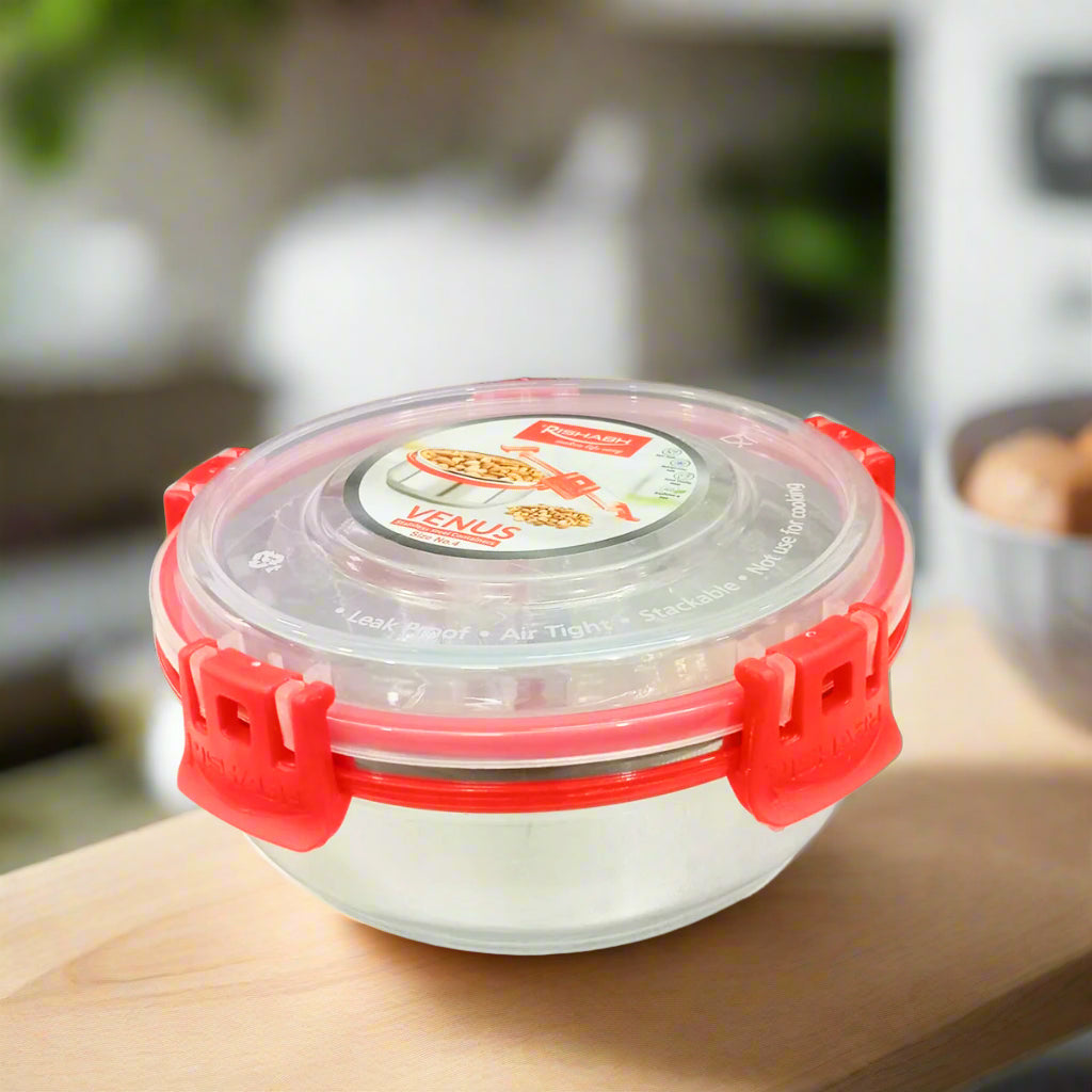 Rishabh Venus-4 Size Air-Tight & Leak Proof Stainless Steel Container