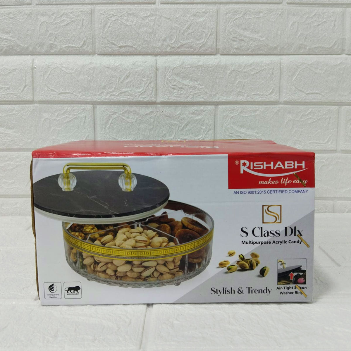 Rishabh S Class Deluxe Multipurpose Acrylic Candy Jar with Partition