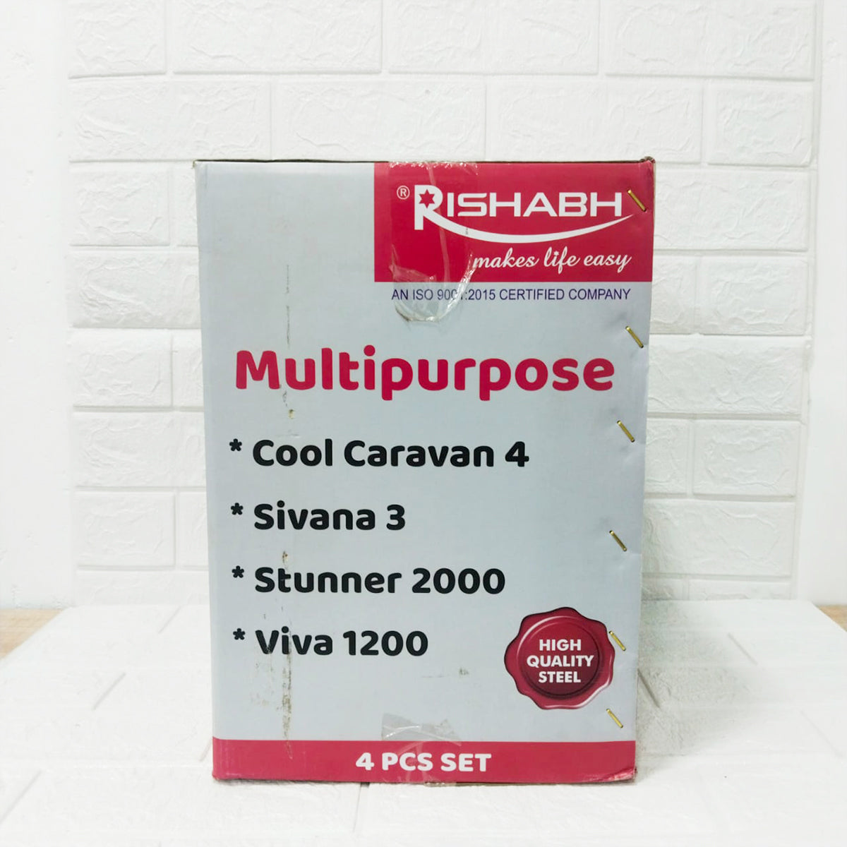 Rishabh Small Multipurpose Thermo-Steel 4-Piece Set - Insulated Water Jug, Hot Pot, Lunch Box, and Coffee Pot