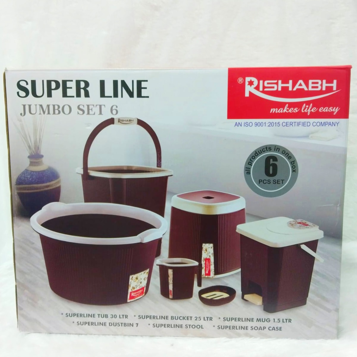 Rishabh Super Line Jumbo Set 6 – Premium Bathroom Utility Kit