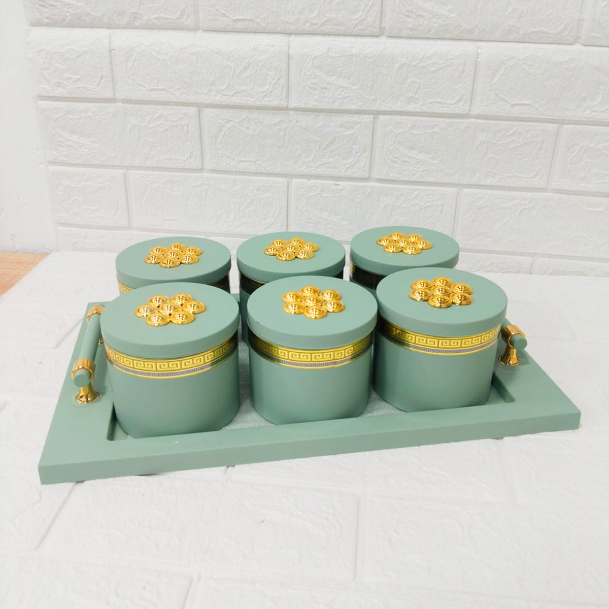 Rishabh Phantom Plus Container Set of 6 with Tray – Stylish & Trendy Storage Jars