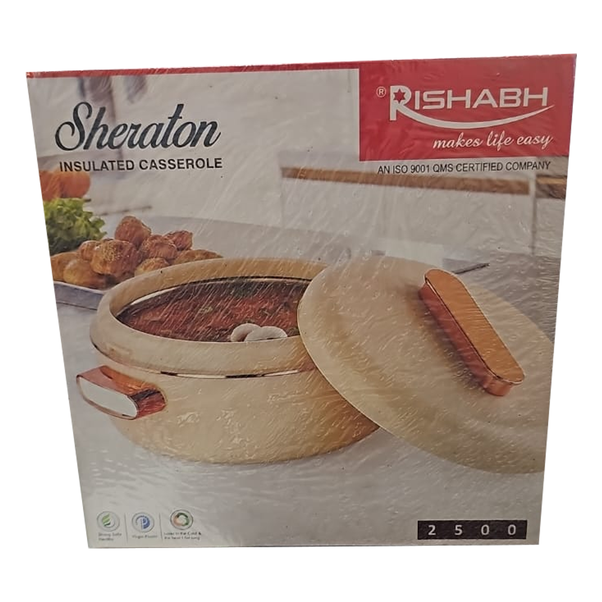 Rishabh Insulated Stainless Steel Sheraton Hot Pot Casserole 2500 ML