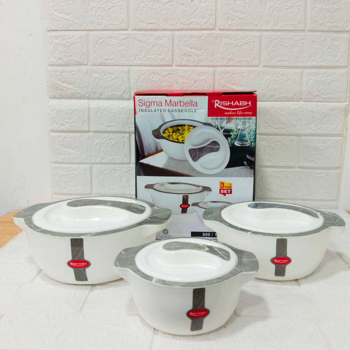 Rishabh Sigma Marbella Insulated Casserole Set – 3 Pcs