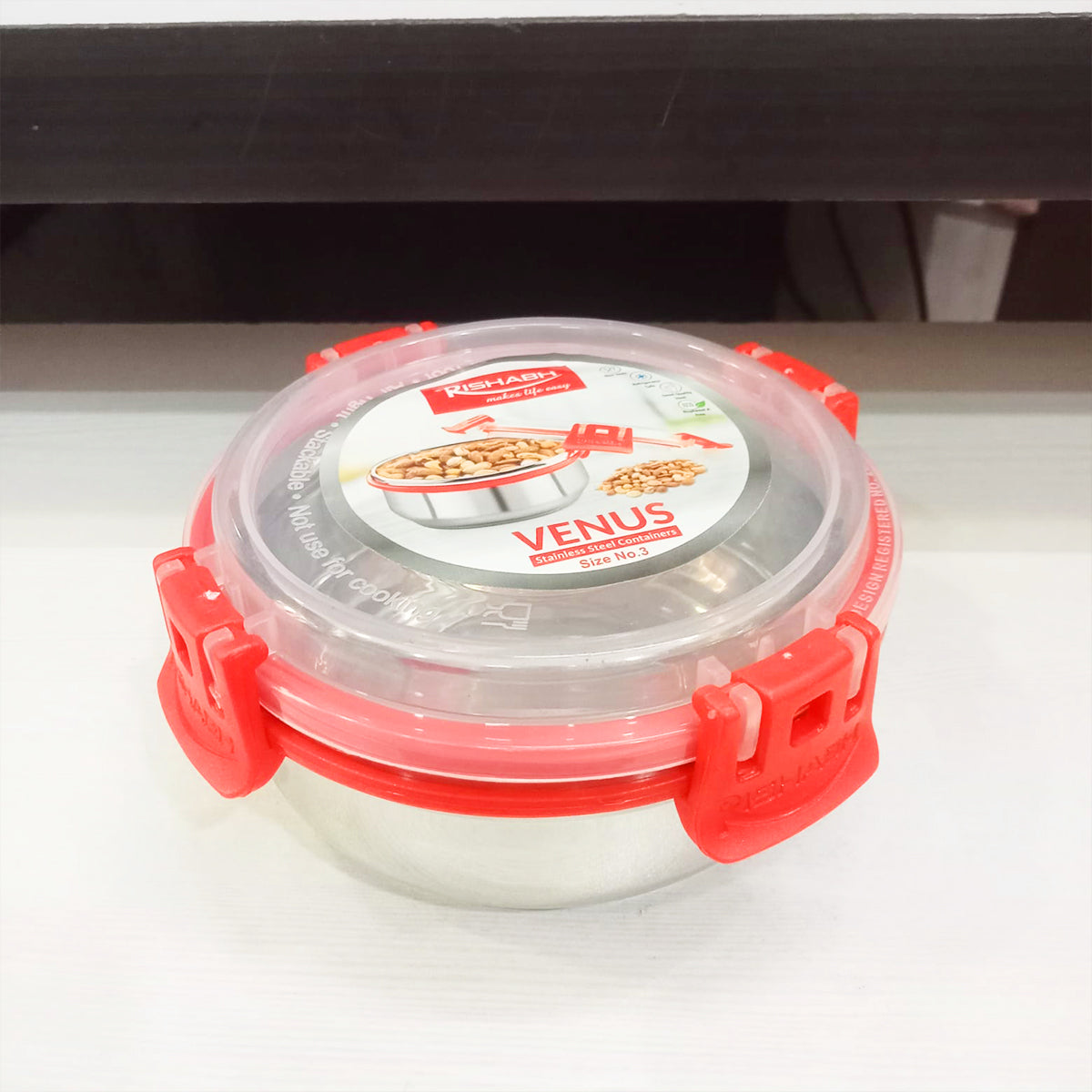 Rishabh Venus-3 Size Air-Tight & Leak Proof Stainless Steel Container