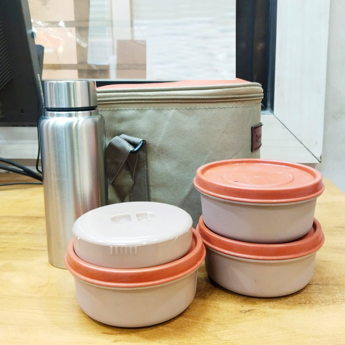 Rishabh Stellar Picnic Set Tiffin Box - Set of 3 container, 1 bottle and Jacket