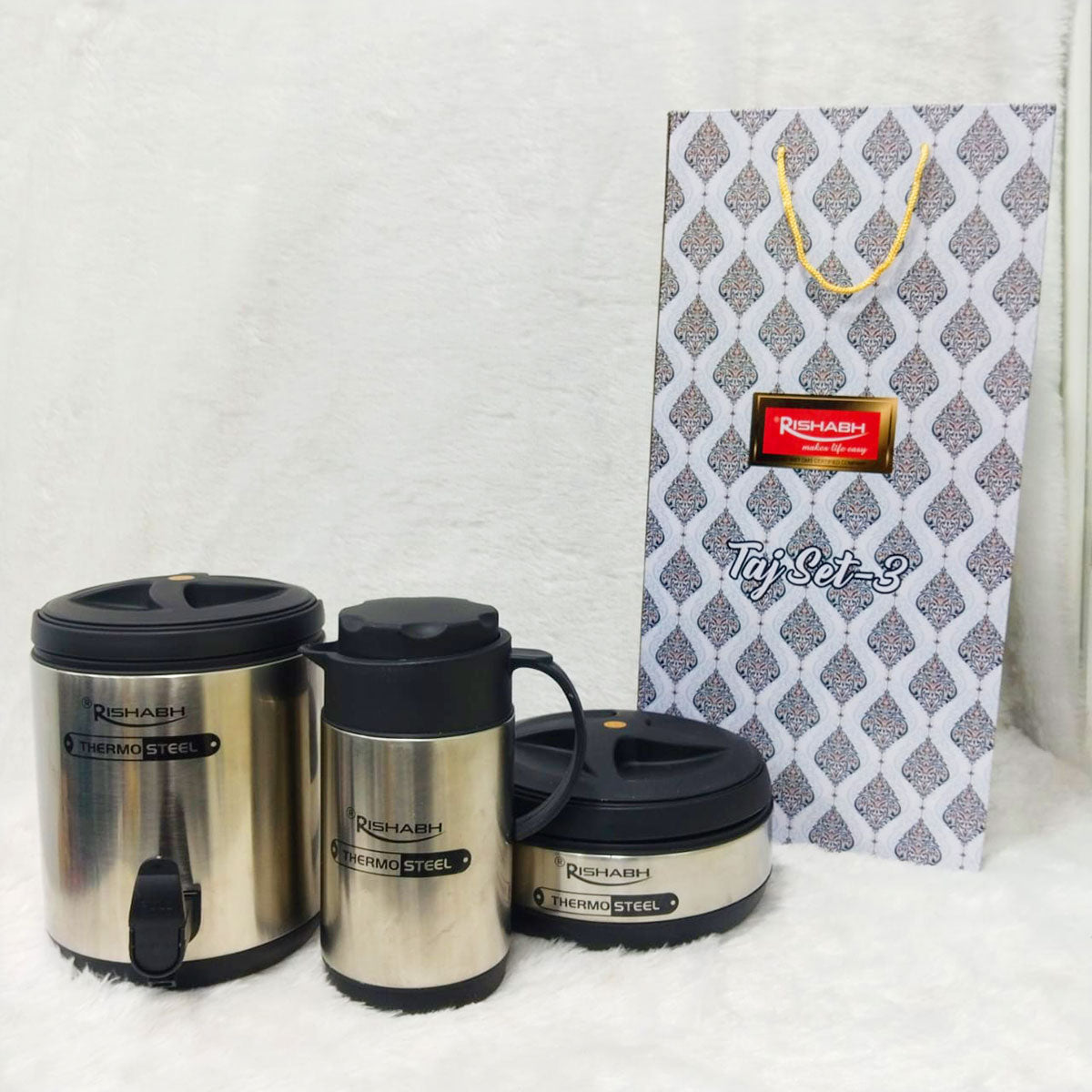 Rishabh Thermosteel Taj Set of 3pc