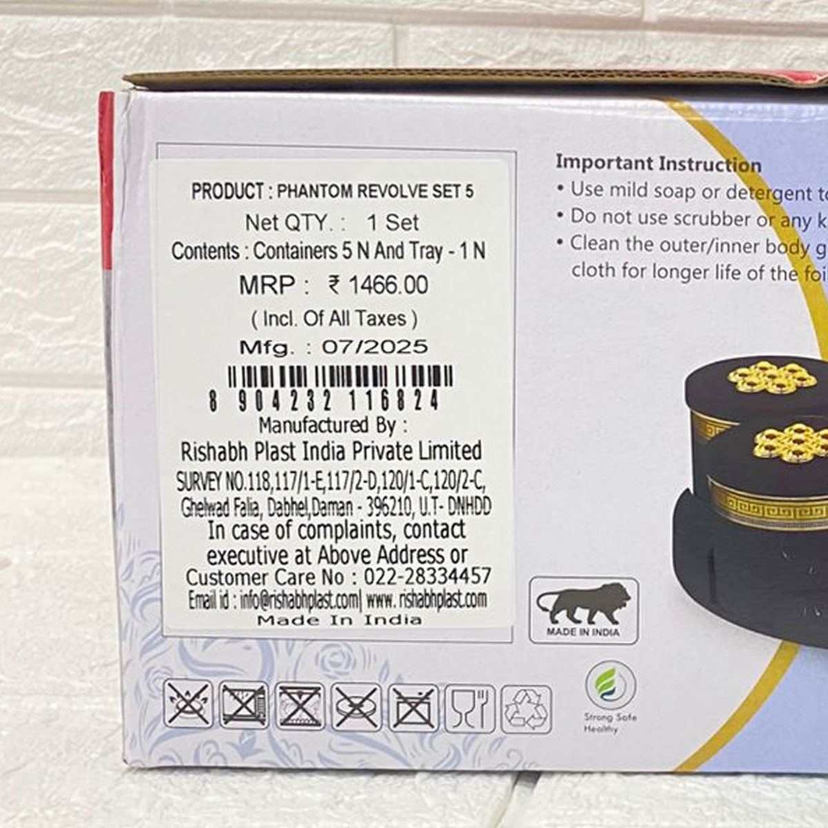 Rishabh Phantom Revolve Set of 5 Multipurpose Serving Jars with Rotating Tray