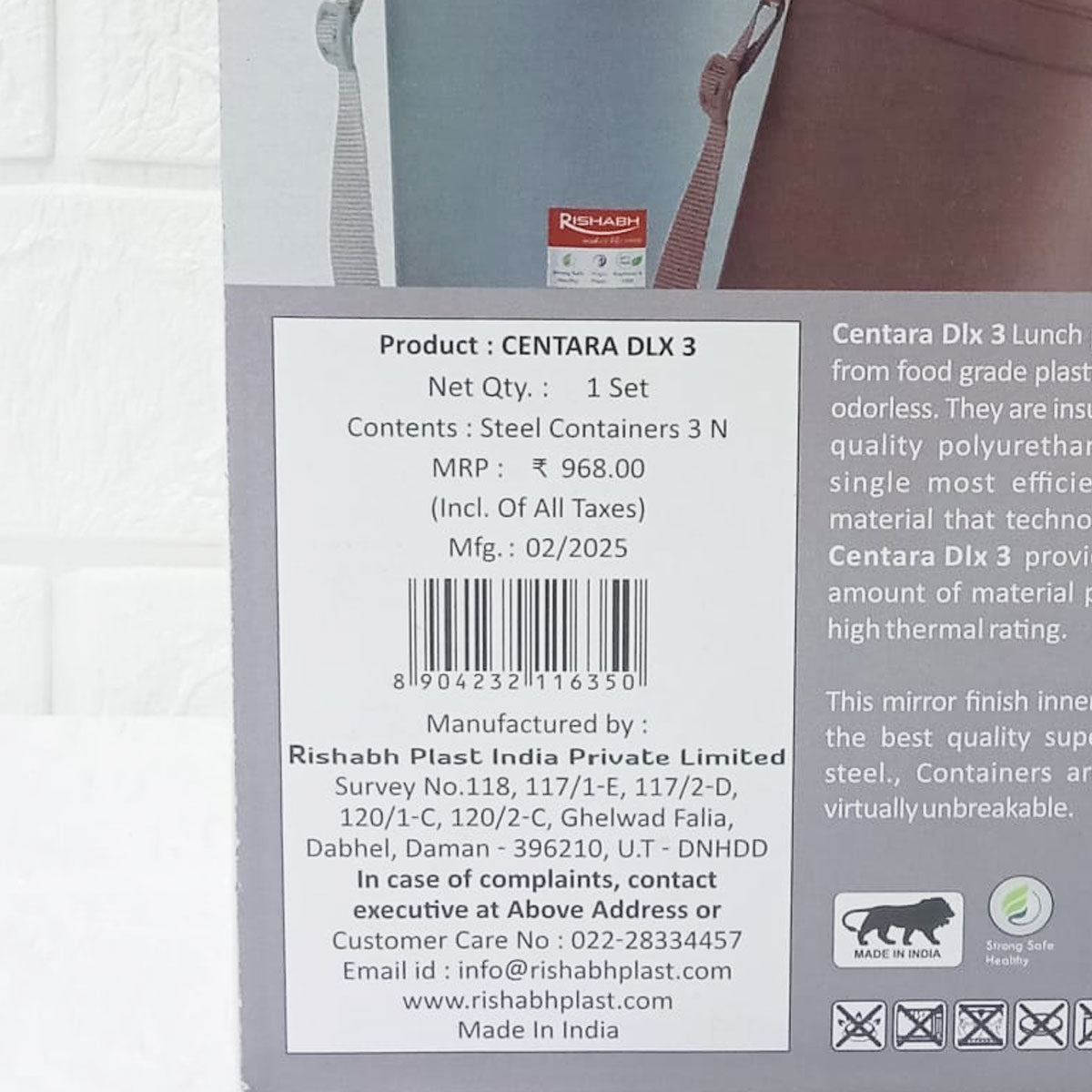 Rishabh Centana DLX 3 – Insulated Lunch Pack