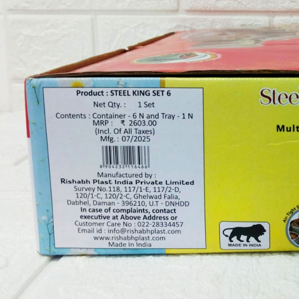 Rishabh Steel King Deluxe 6-Piece Multipurpose Container Set