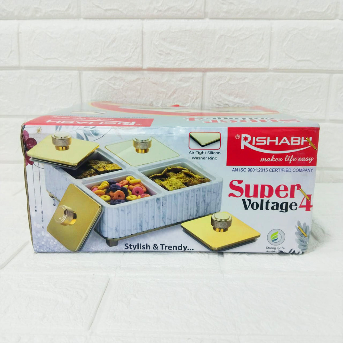Rishabh Super Voltage 4 Multipurpose Container Set – Stylish & Trendy Airtight Square Storage
