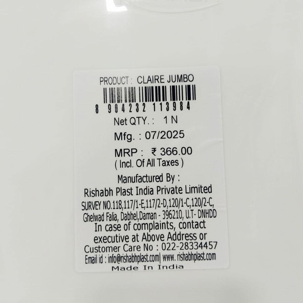 Rishabh Claire Jumbo Tray