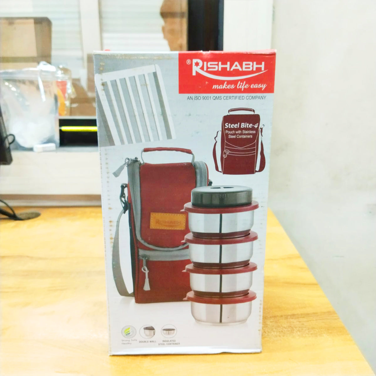 Rishabh Galaxy Stanley 4 Inside Steel Container Microwave Safe and 100% Leak Proof Lunch Box 4 Containers Lunch Box