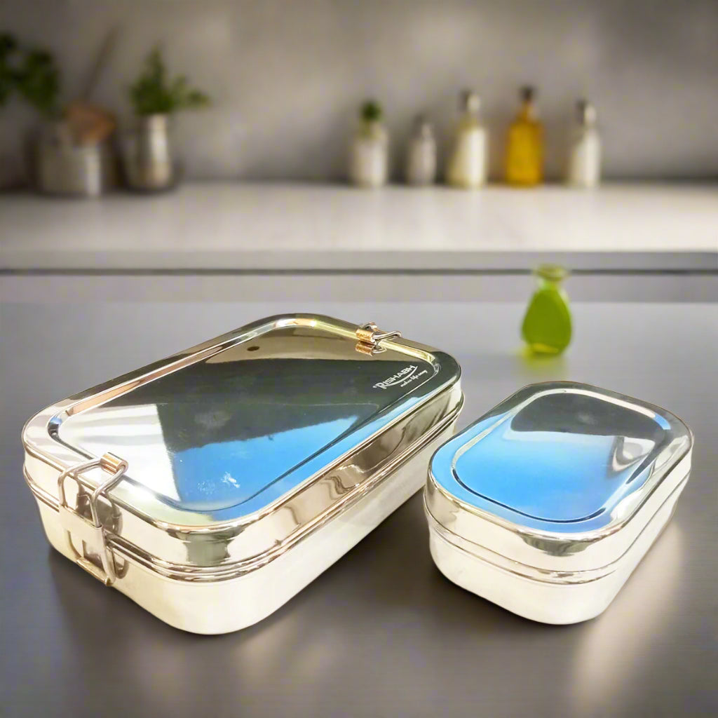 Rishabh Stainless Steel (Santos) Lunchbox for School and Office