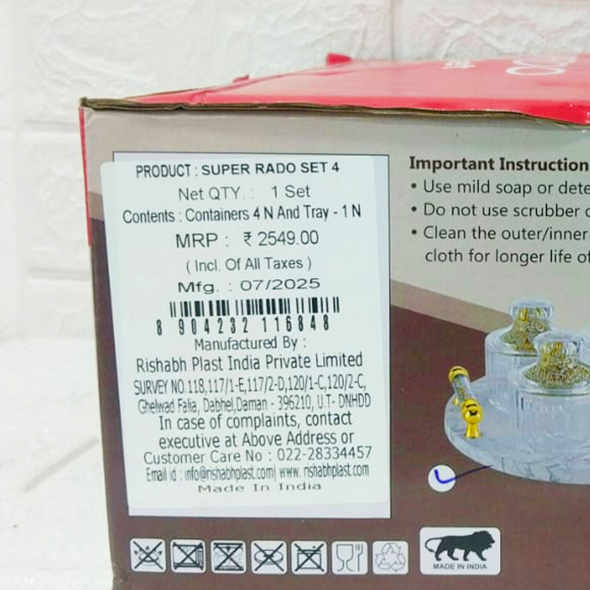 Rishabh Super Rado Multipurpose 4 Jar Set with 360° Revolving Tray