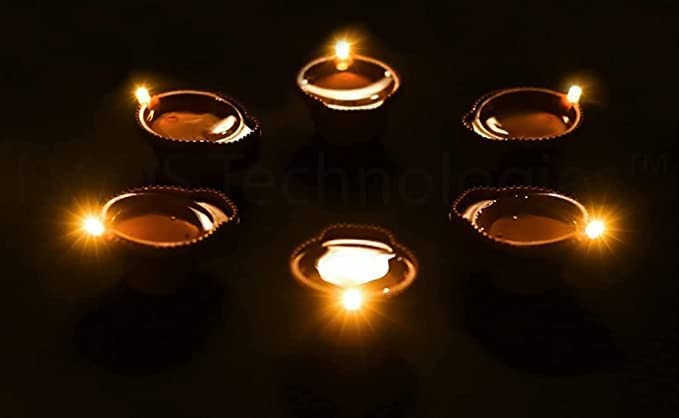 Water Sensor LED Diyas Candle with Water Sensing Technology E-Diya, Warm Orange Ambient Lights, Battery Operated