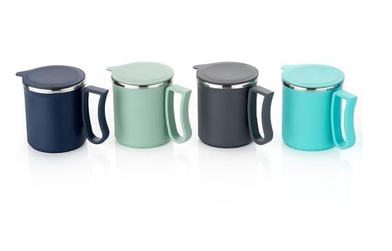 TLBS Coffee Mug with Lid Insulated Stainless Steel for Tea Milk Mug Inner Stylist Double Wall Cup for Home Office Restaurant Use