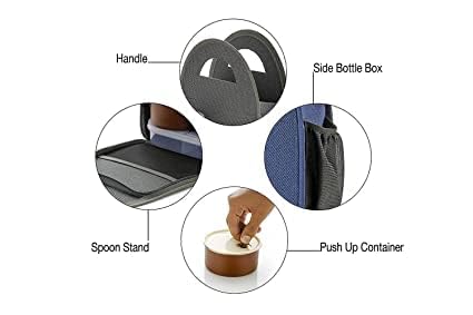 TLBS Lunch Box with Bag, Lunch Box Steel with 3 Air Tight & Leakage Proof Containers, 1 Caserolles Set with Plastic Bottle, Lunch Boxes for Office (BT+)