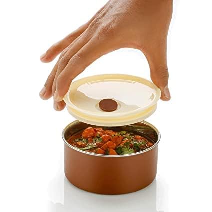 TLBS Lunch Box with Bag, Lunch Box Steel with 3 Air Tight & Leakage Proof Containers, 1 Caserolles Set with Plastic Bottle, Lunch Boxes for Office (BT+)