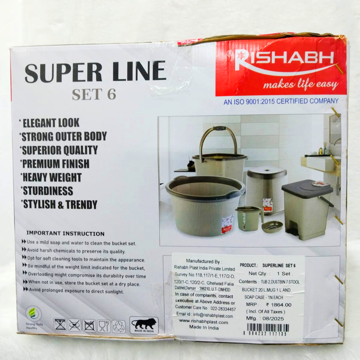Rishabh Super Line 6-Piece Multipurpose Bathroom Set
