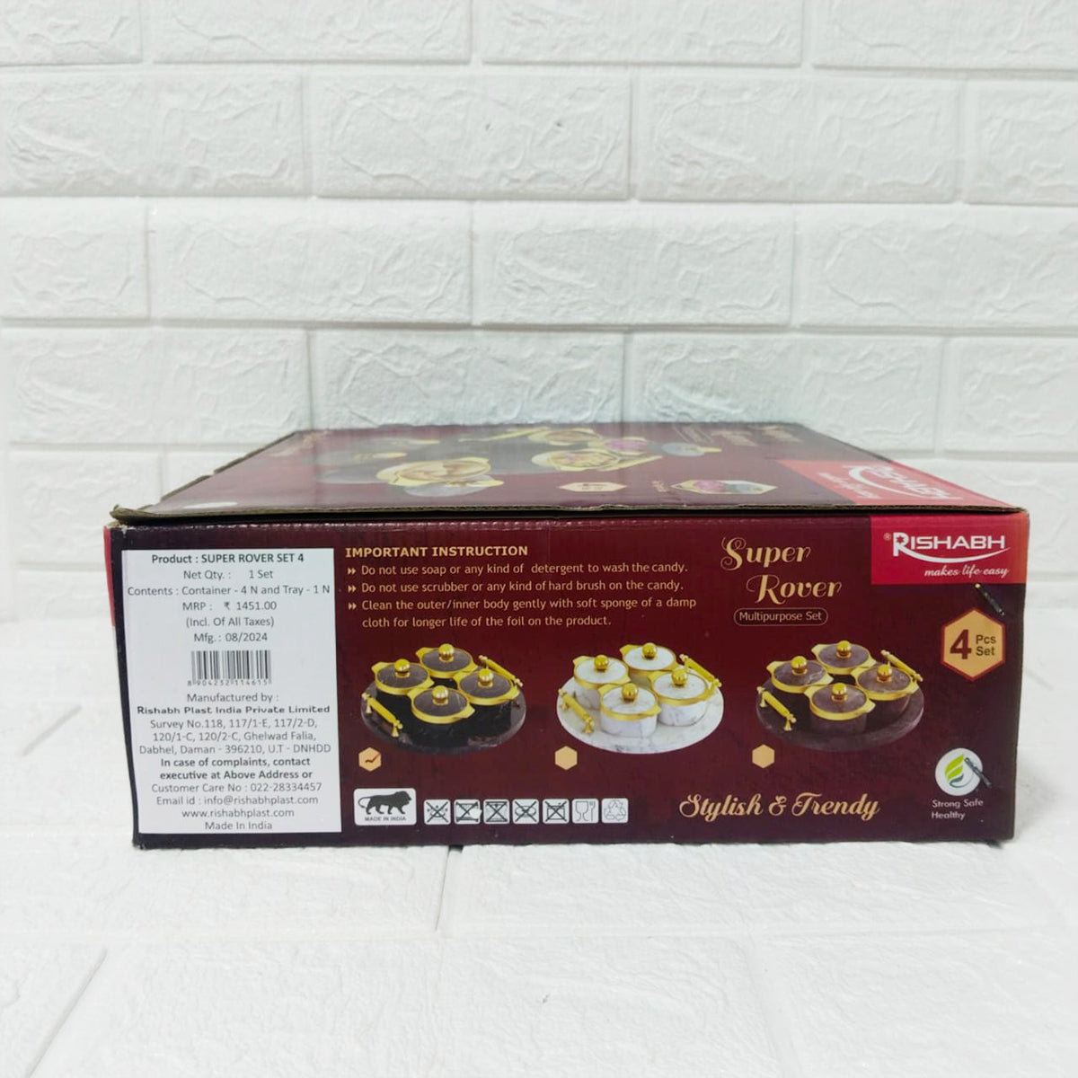 Rishabh Super Rover Multipurpose Container Set of 4 with Tray – Stylish & Trendy Airtight Storage Jars