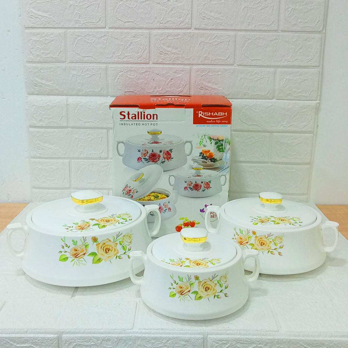 Rishabh Stallion 3-Piece Insulated Hot Pot Casserole Set