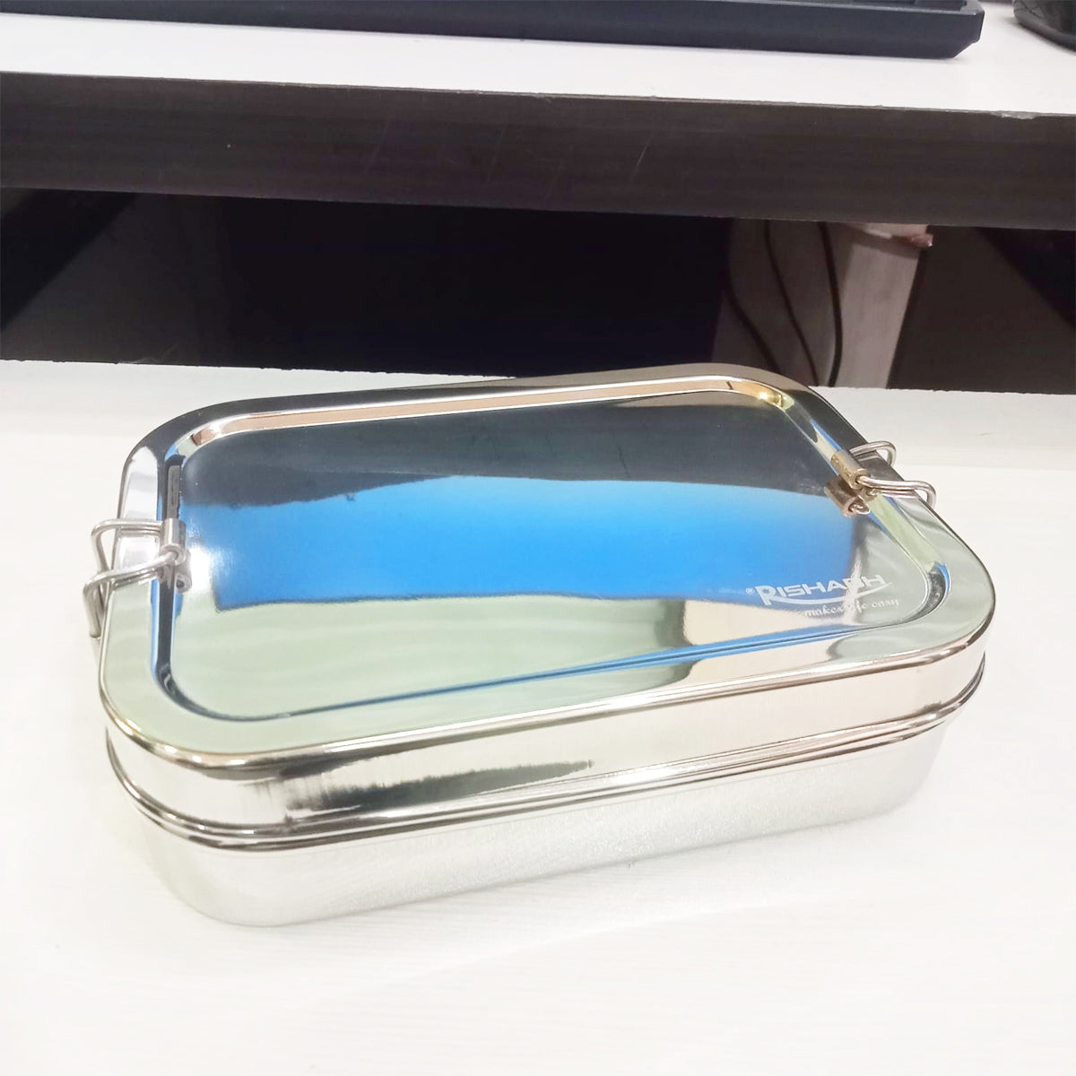 Rishabh Stainless Steel (Santos) Lunchbox for School and Office