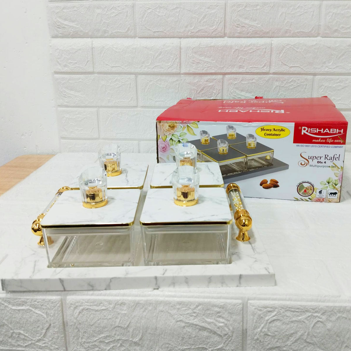 Rishabh Super Rafel Deluxe 4 Multipurpose Container Set with Tray