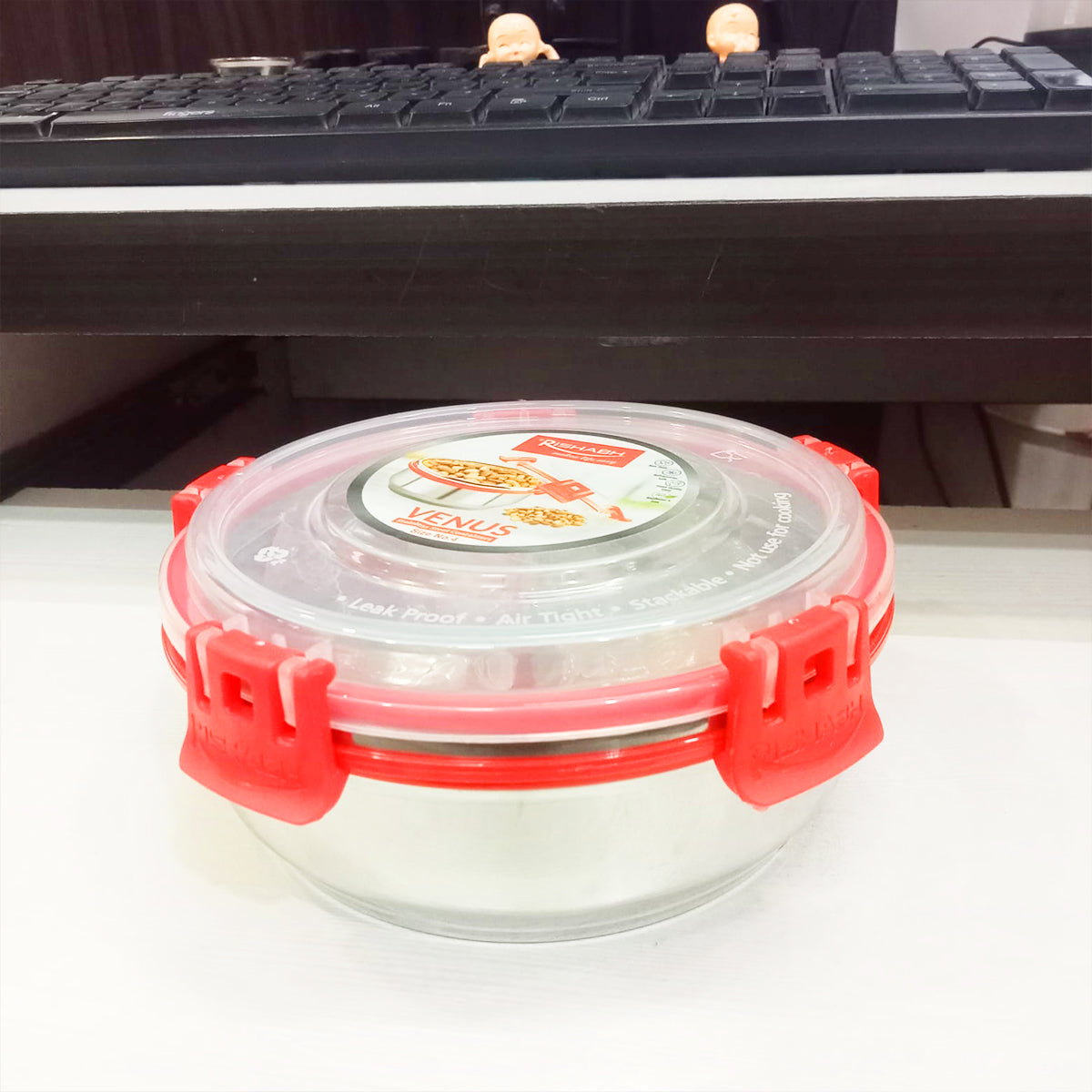 Rishabh Venus-4 Size Air-Tight & Leak Proof Stainless Steel Container