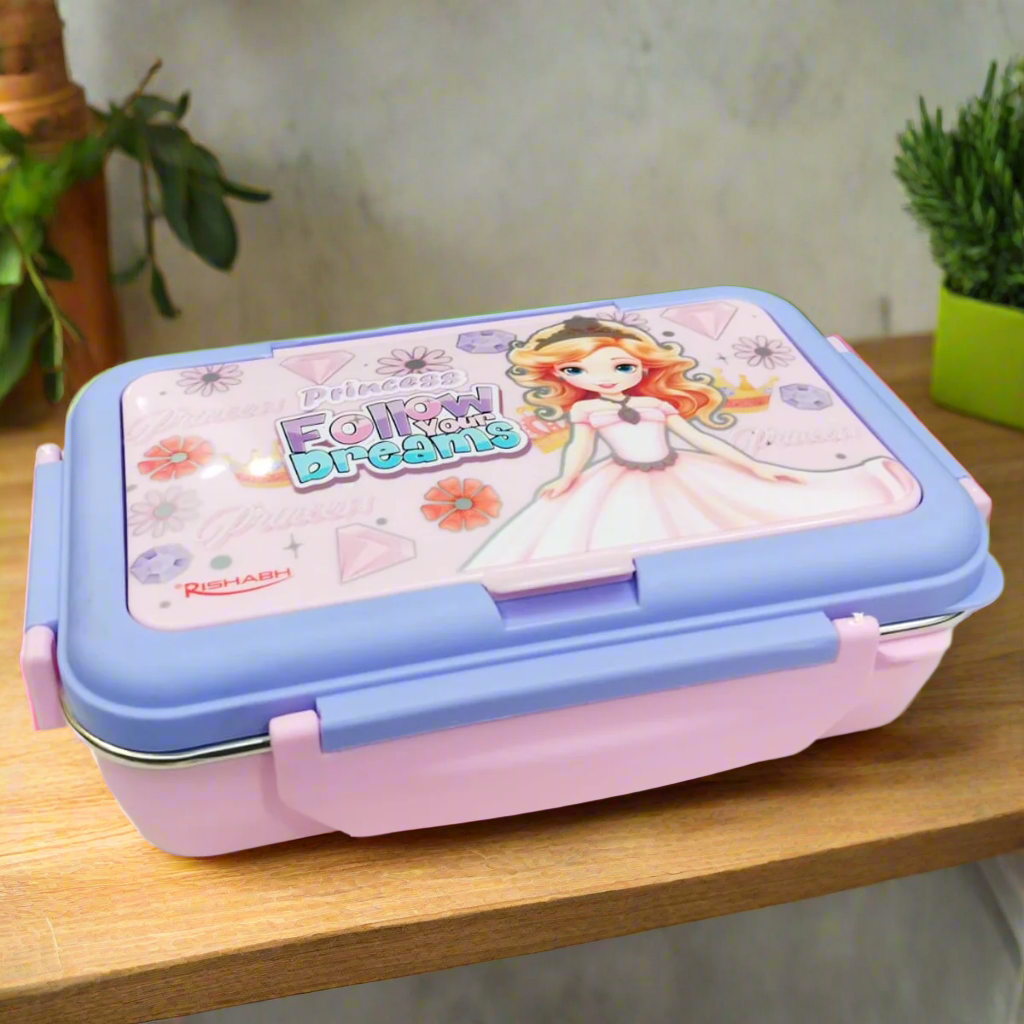 Rishabh Steel Brunch 3 Delight Lunchbox for School and Office