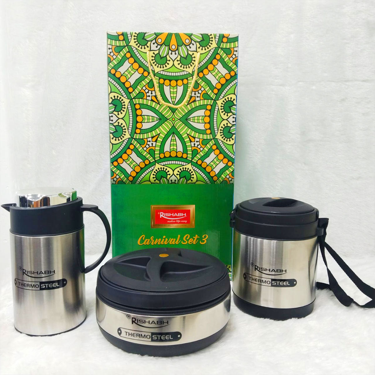 Rishabh Thermosteel Carnival Set of 3pc