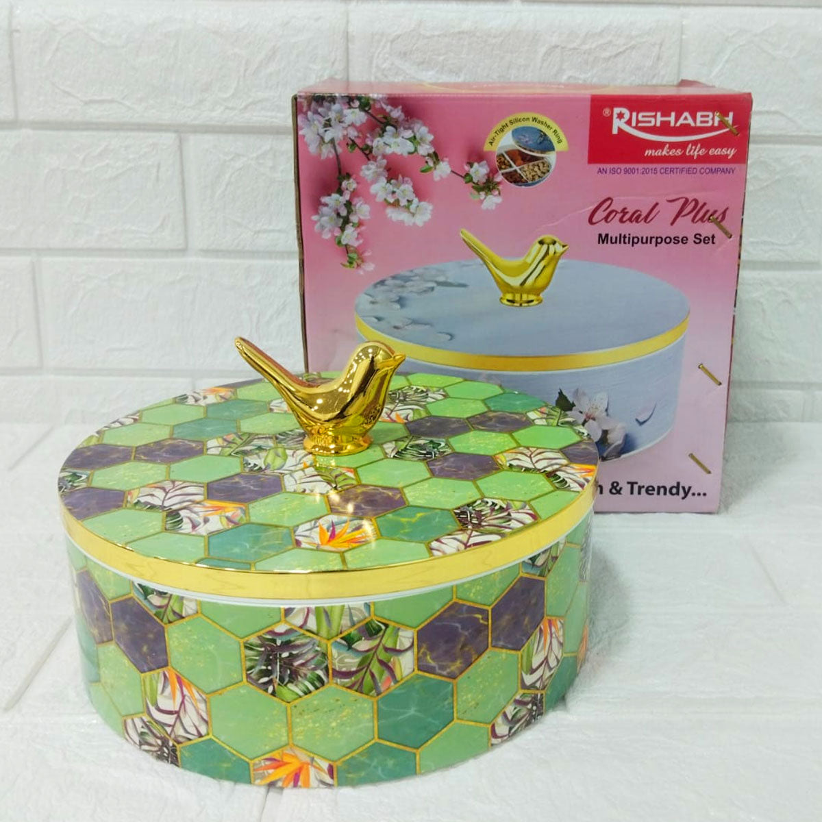 Rishabh Coral Plus Multipurpose Set with Golden Bird Handle