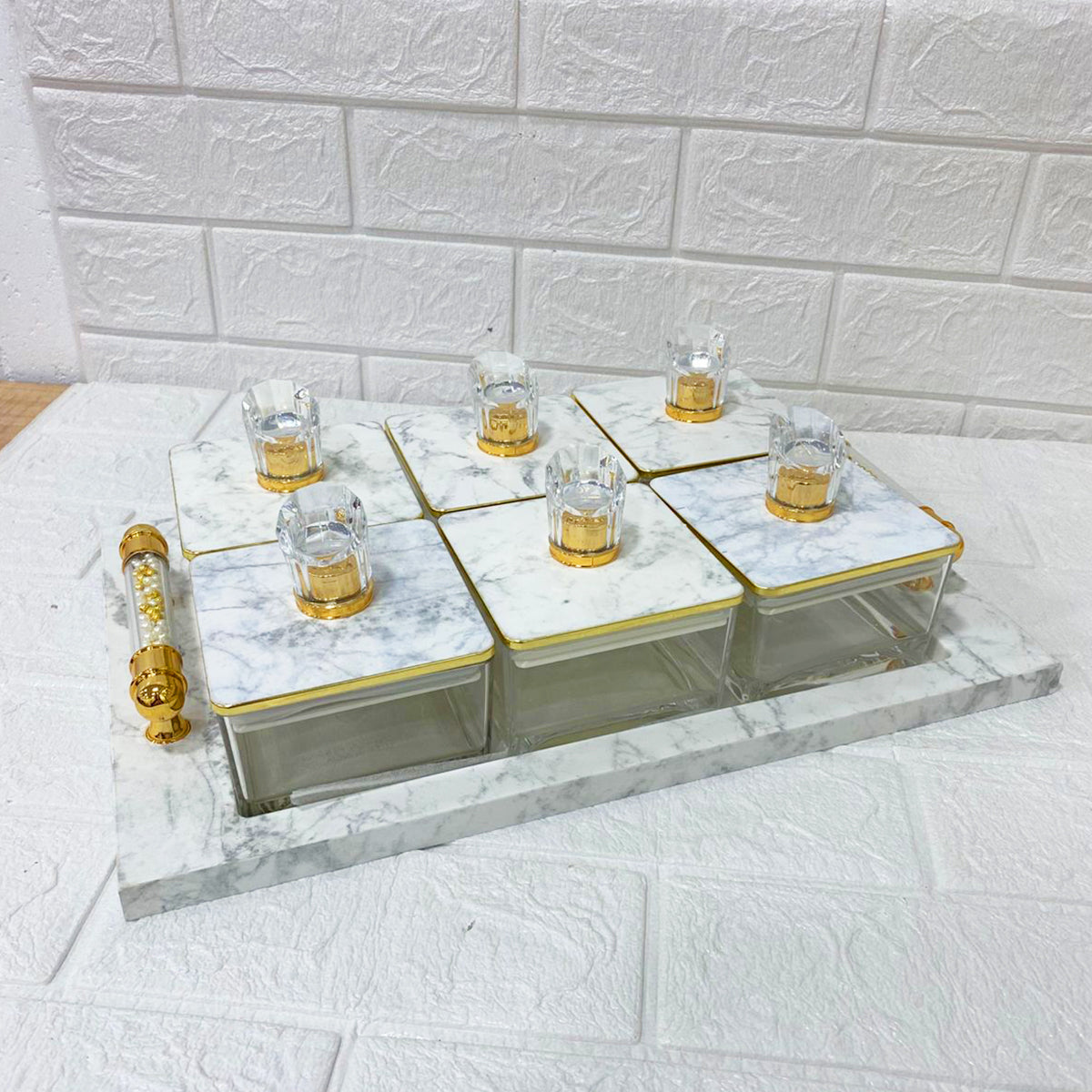 Rishabh Super Rafel Dlx Container Set of 6 with Tray – Stylish & Trendy Storage Jars