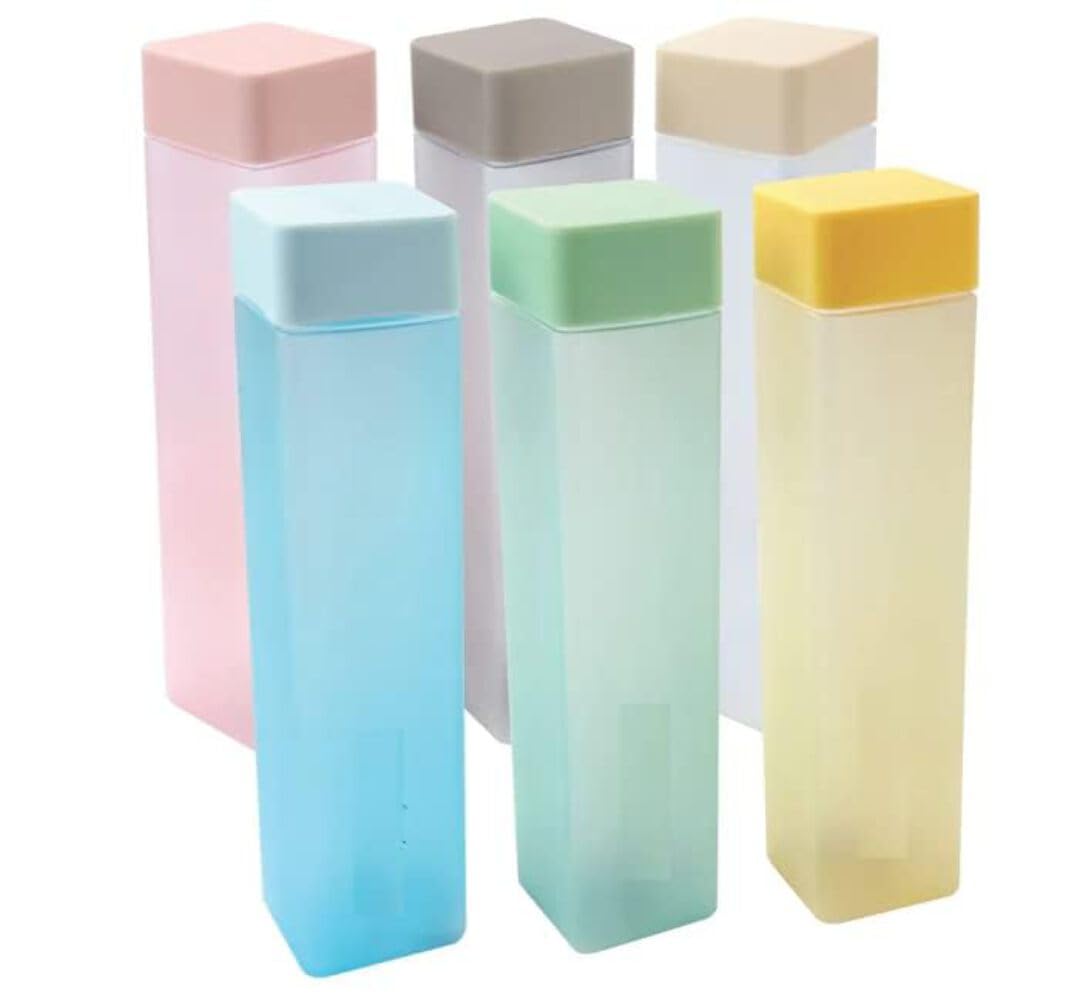 TLBS Square Water Bottle Gift Set (6 pieces) (Multicolour)