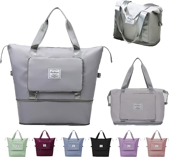 TLBS Foldable Travel Duffel Bag, Large Capacity Folding Travel Bag, Travel Lightweight Waterproof Carry Bag (40 x 23 x 45cm (Multi Colour)