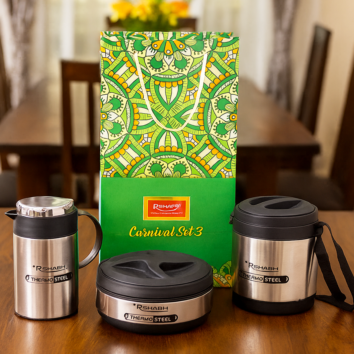 Rishabh Thermosteel Carnival Set of 3pc