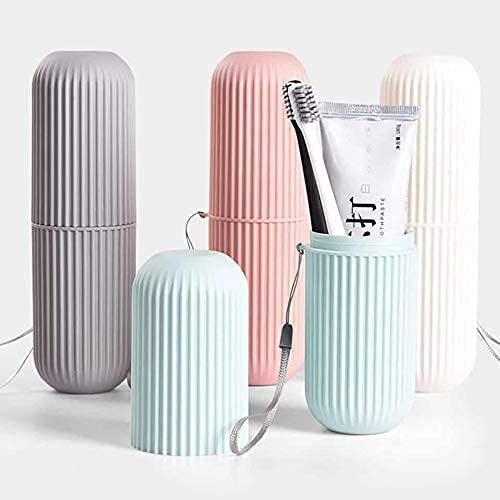 Toothbrush Capsule Shape Container Case Box Storage Organizer Cover Portable for Travel Bathroom Hiking Camping Plastic Toothbrush Holder (3pcs)