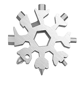 18 in 1 Stainless Steel Snowflake Multi Tool, Durable and Portable, Essential Key Chain, Pocket Bottle Opener, Pocket Wrench