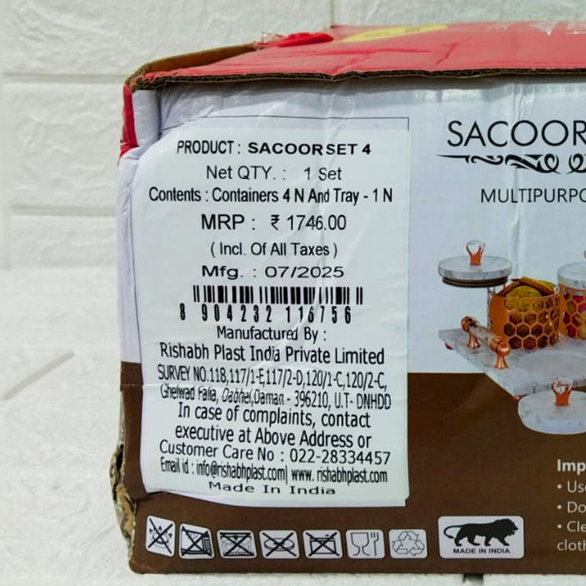 Rishabh Sacoor Set 4 Multipurpose Set | 4 Premium Containers with Serving Tray